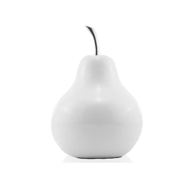 Palacedesigns White Medium Pear Shaped Aluminum Accent Home Decor PA2456758
